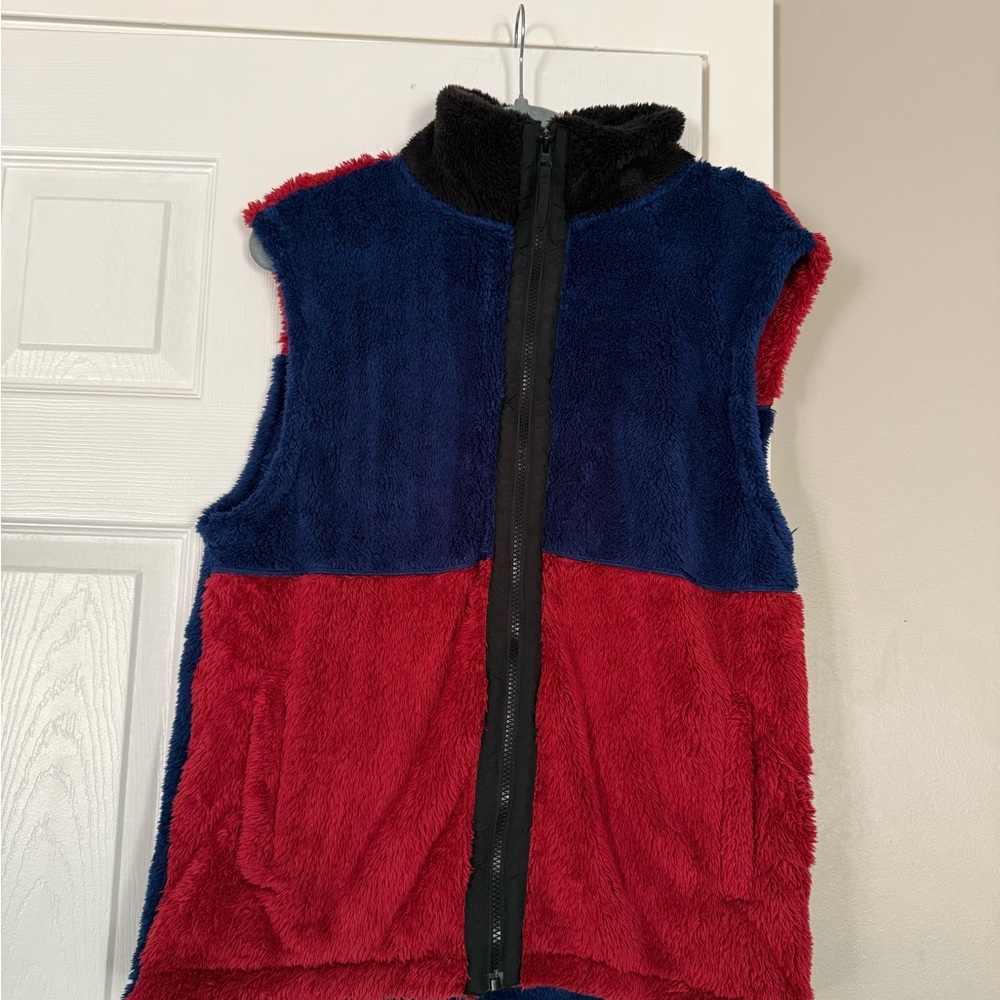 Original Use Blue Navy Red Fleece Fur Vest Jacket